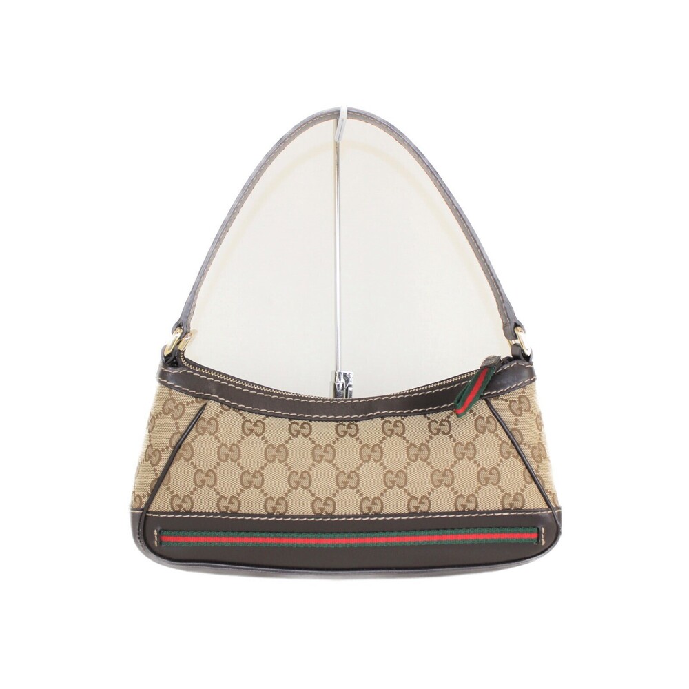 Gucci Line Green Party Canvas Tan Sherry Beige Red Handbag Bag